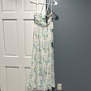 Lulu's Pastel Floral Strapless Dress
